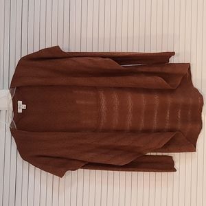 Style & Co Open Crochet Shawl Collar Cardigan Sweater. Size XS  Cinnamon